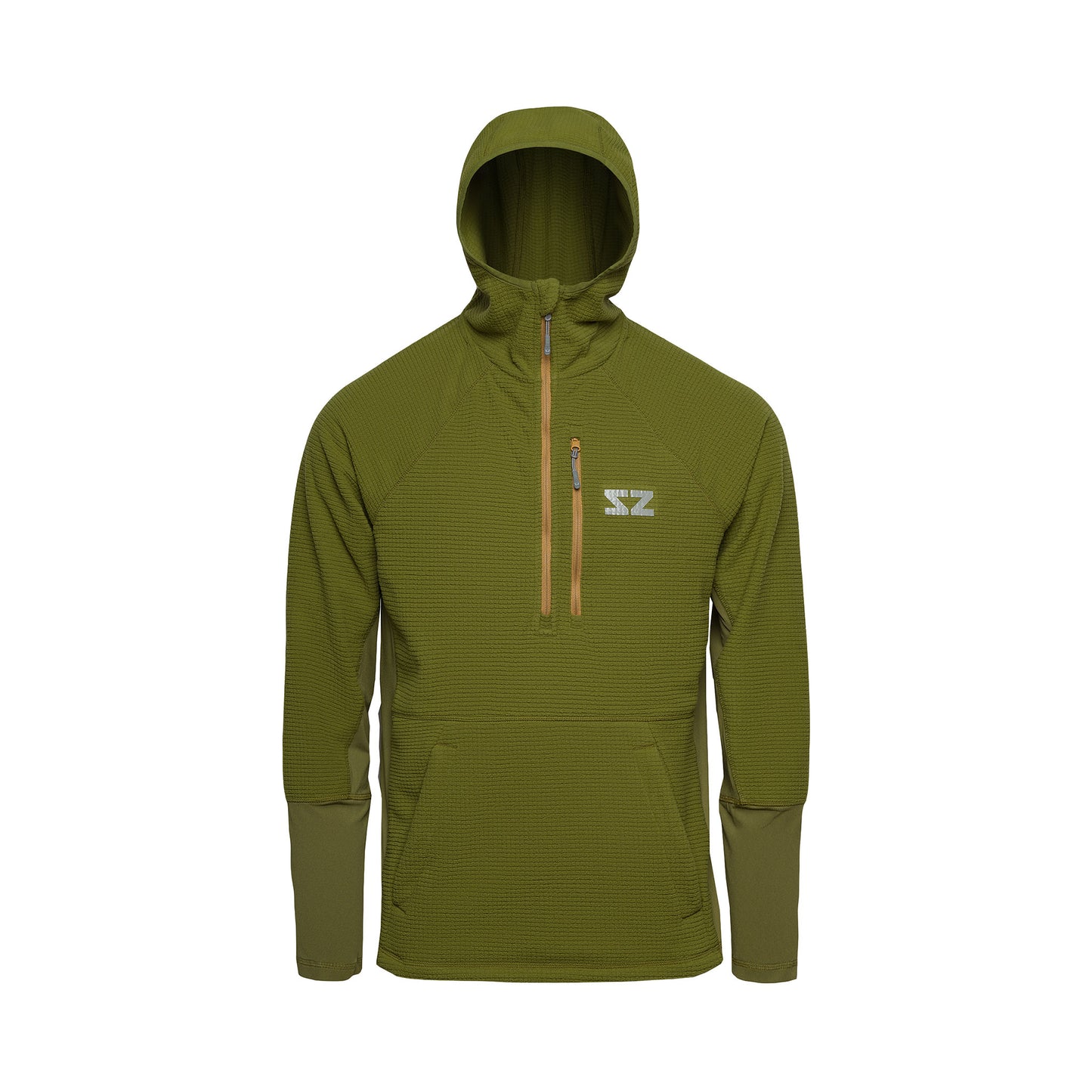 Rocky Mountain Grid Fleece - Moss - Steely Zips