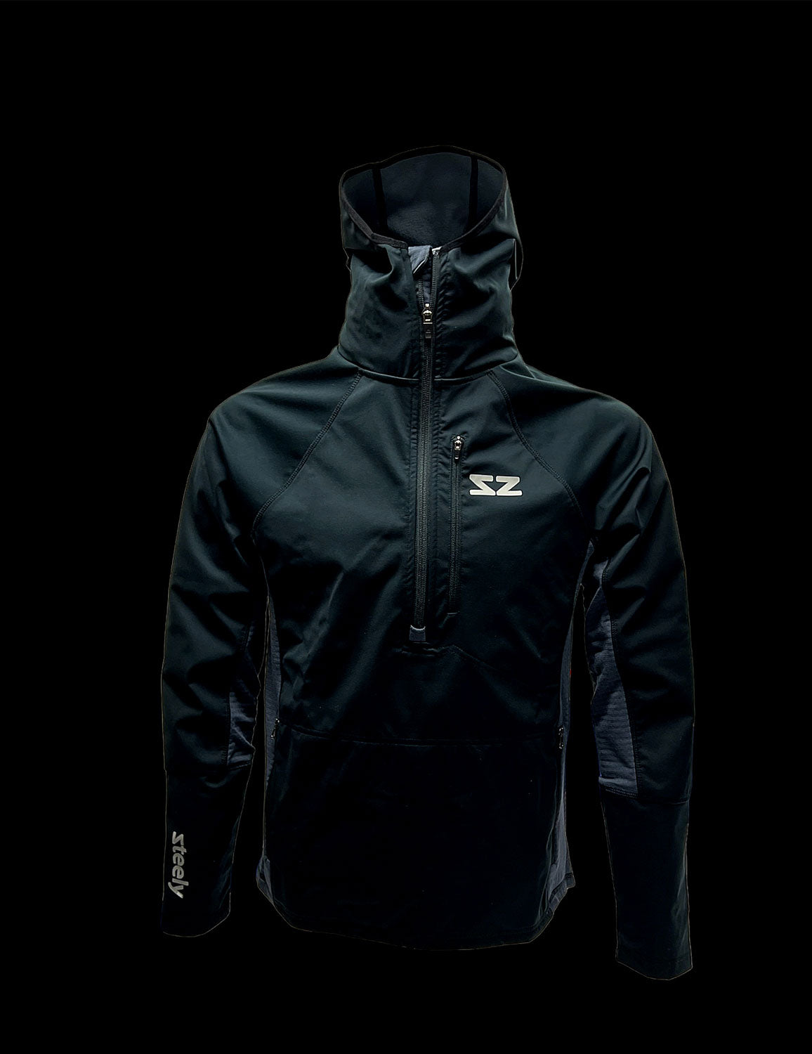 The Mule Hoodie - Black Steely Zips