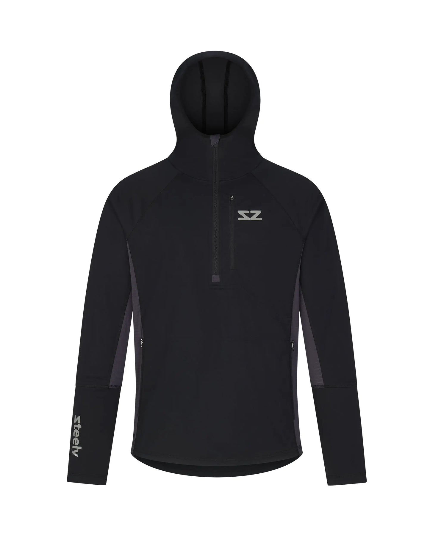 The Mule Outdoor Hoodie - Black - Steely Zips