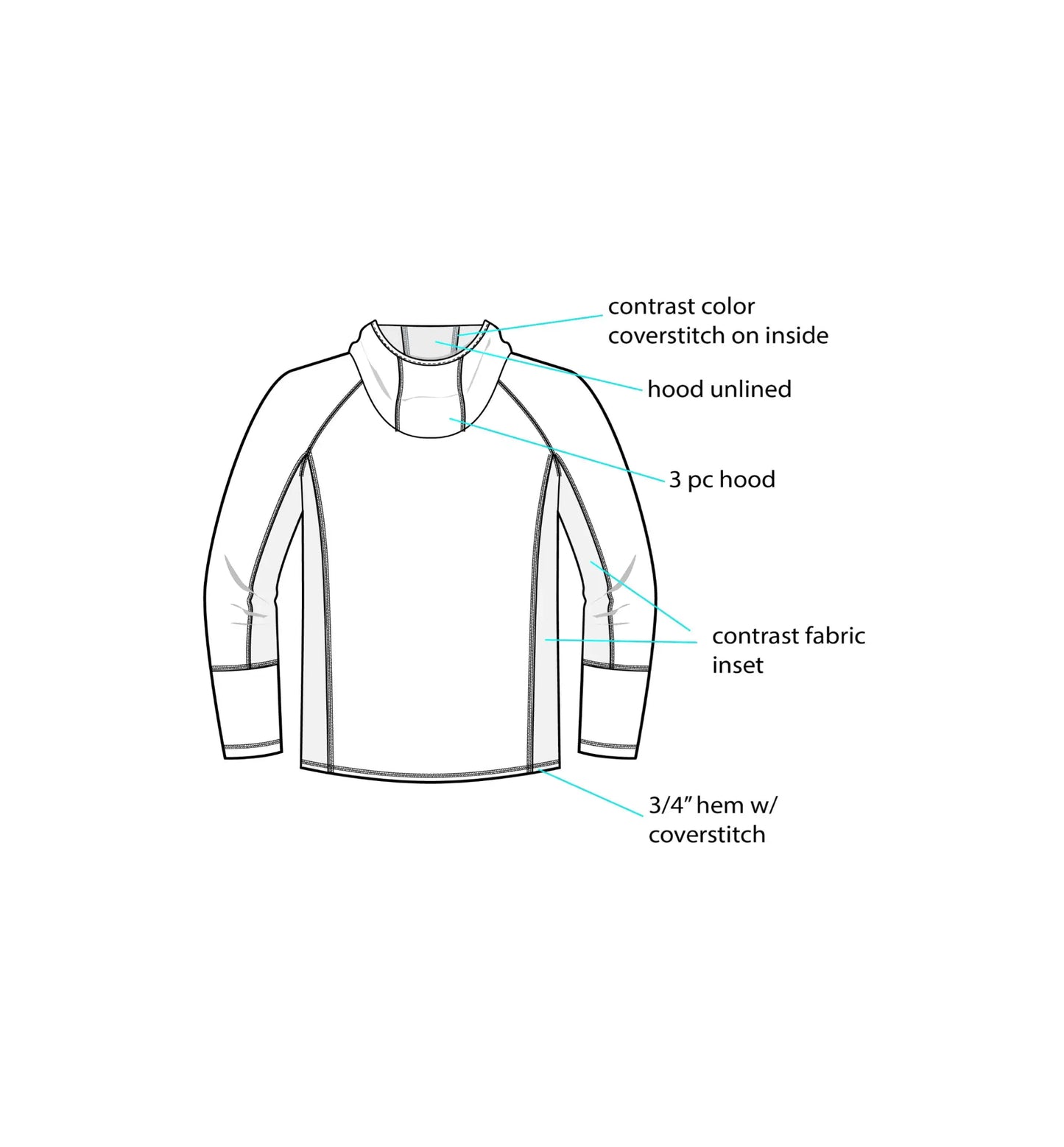 The Mule Outdoor Hoodie Ocean Blue - Steely Zips