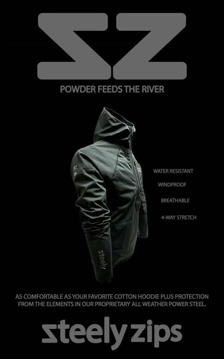The Mule Outdoor Hoodie - Slate Grey - Steely Zips