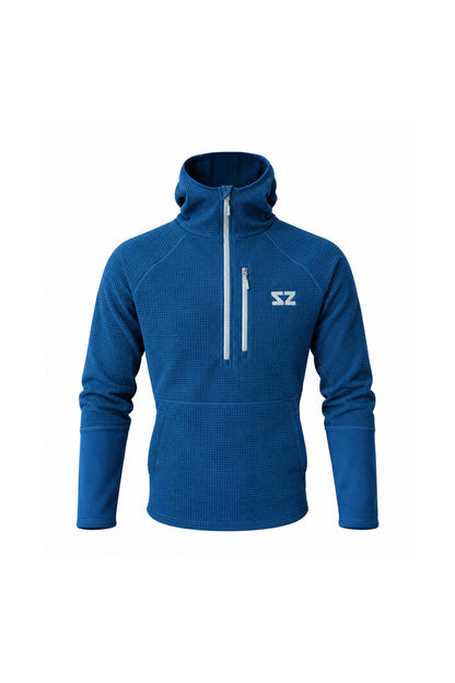Rocky Mountain Grid Fleece - Ocean Blue