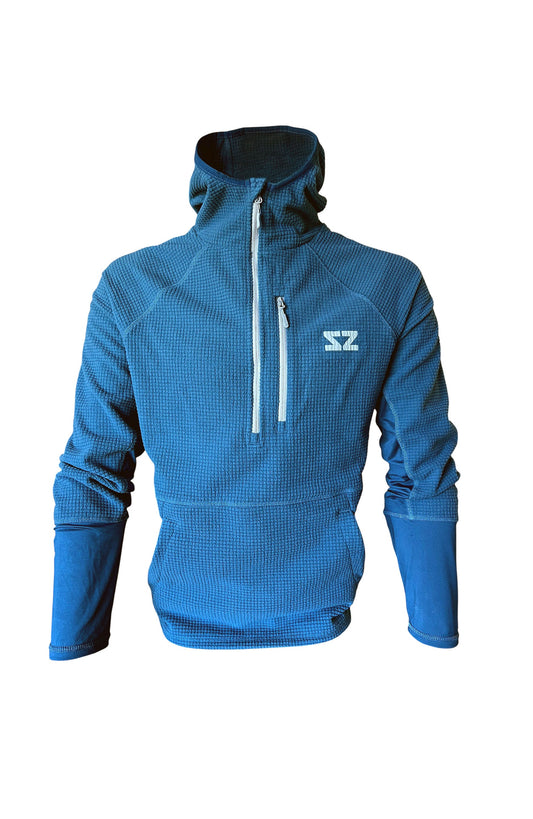 Rocky Mountain Grid Fleece - Ocean Blue Steely Zips