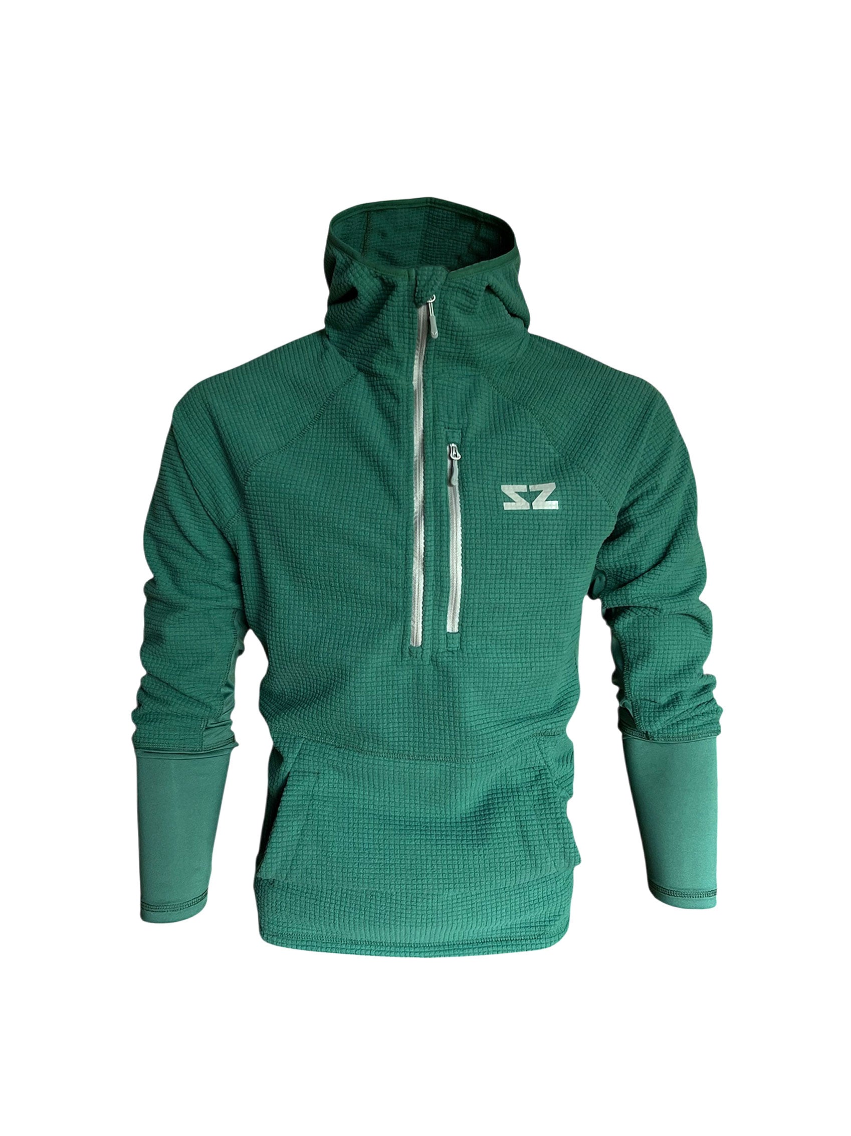 Rocky Mountain Grid Fleece - Salt Green Steely Zips