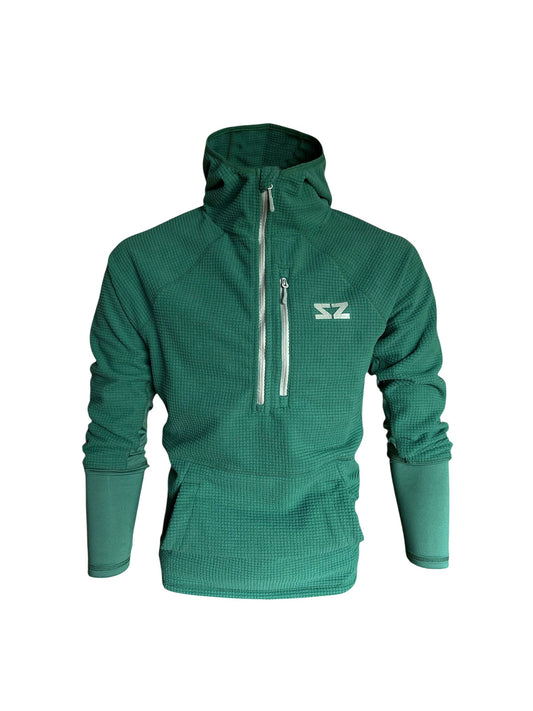Rocky Mountain Grid Fleece - Salt Green Steely Zips