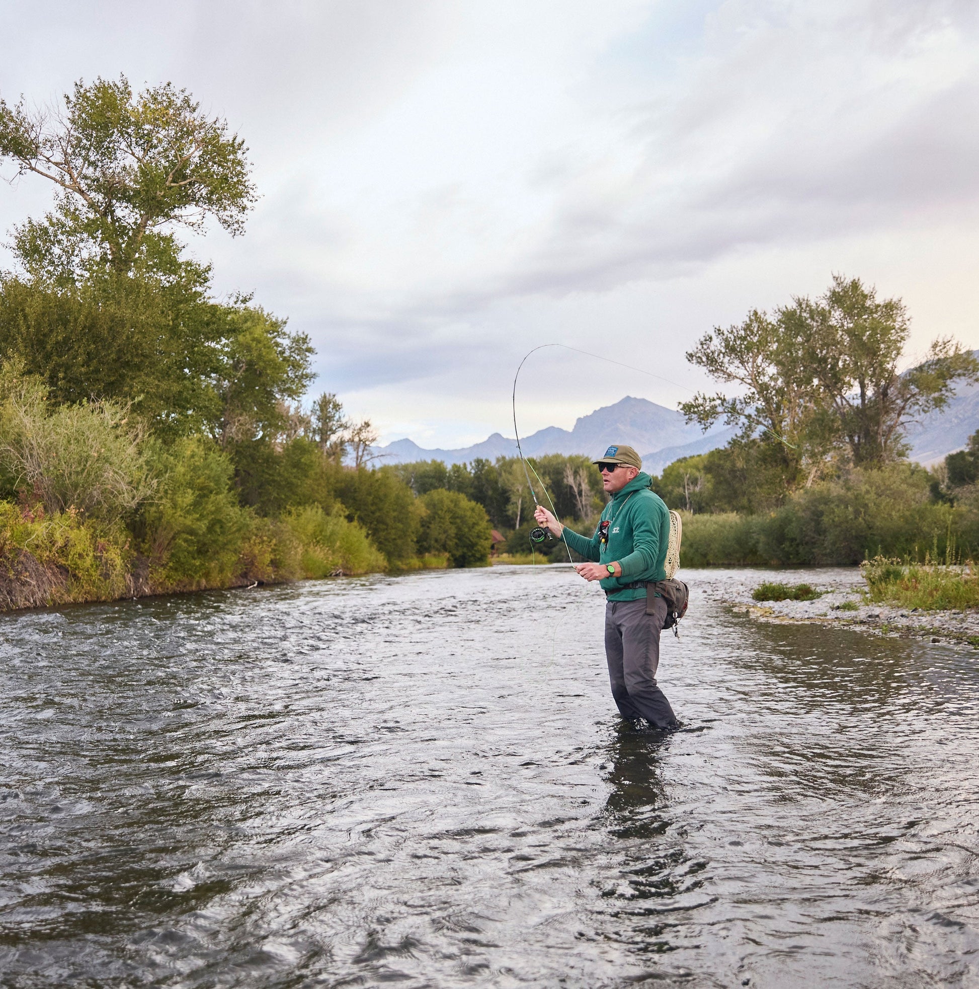 Rocky Mountain Grid Fleece - Salt Green Steely Zips