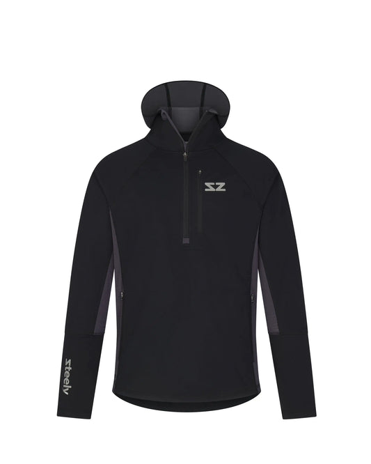 The Mule Outdoor Hoodie - Black - Steely Zips