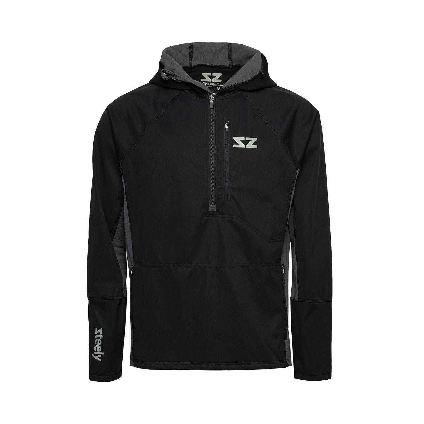 The Mule Hoodie - Black Steely Zips